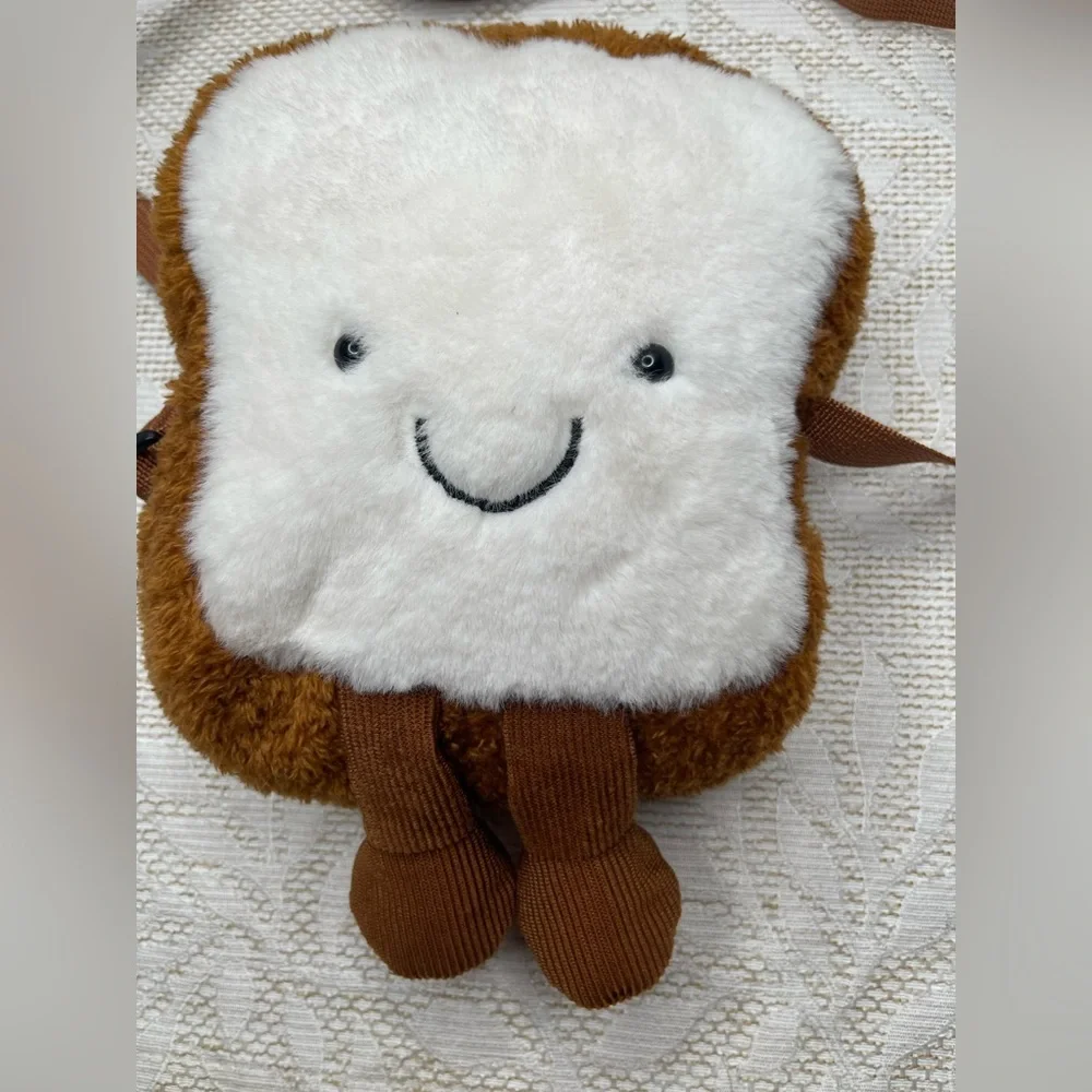 💕Bundle 3 for $20 Adorable Toast-Shaped Kids Bag - Brown and White 6x7